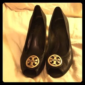 Authentic Tory Burch Classic Peep-toe Wedge